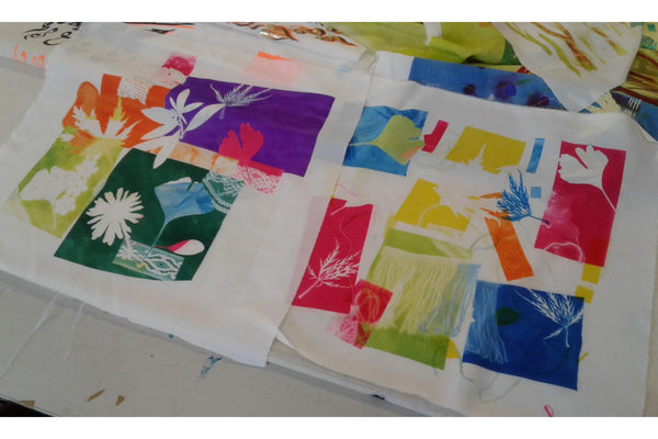 190908|8th September|Collage with Textile Dyes Taster